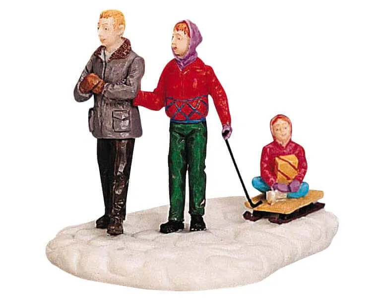 lemax-walking-in-a-winter-wonderland-figurine-hiver-miniature image 1
