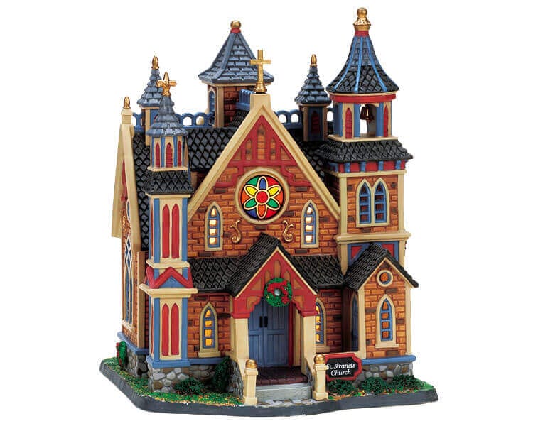 lemax-st-francis-church-glise-lumineuse-village-no-l image 1
