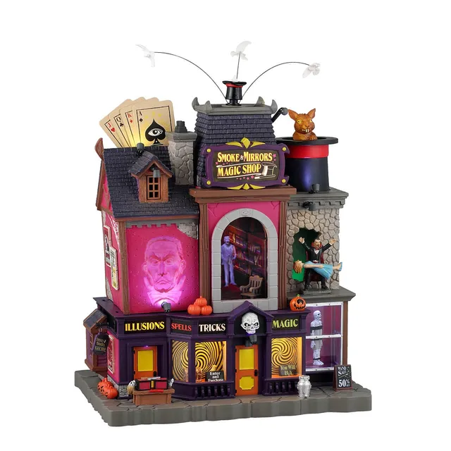 lemax-smoke-mirrors-magic-shop-b-timent-miniature-lumineux-spooky-town image 1