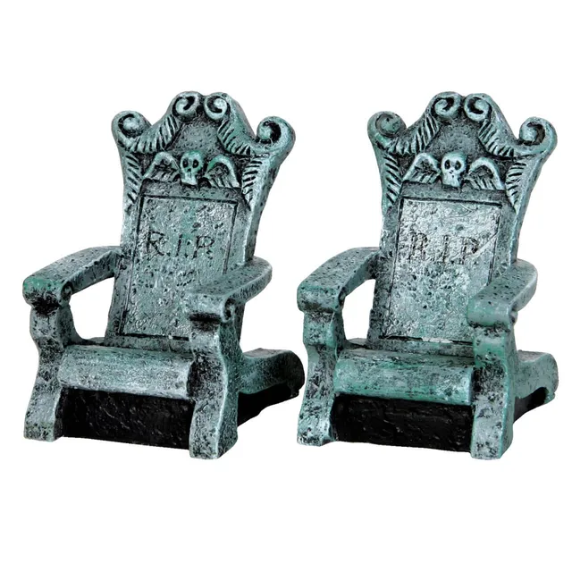 lemax-tombstone-chairs-set-of-2-accessoires-spooky-town image 1