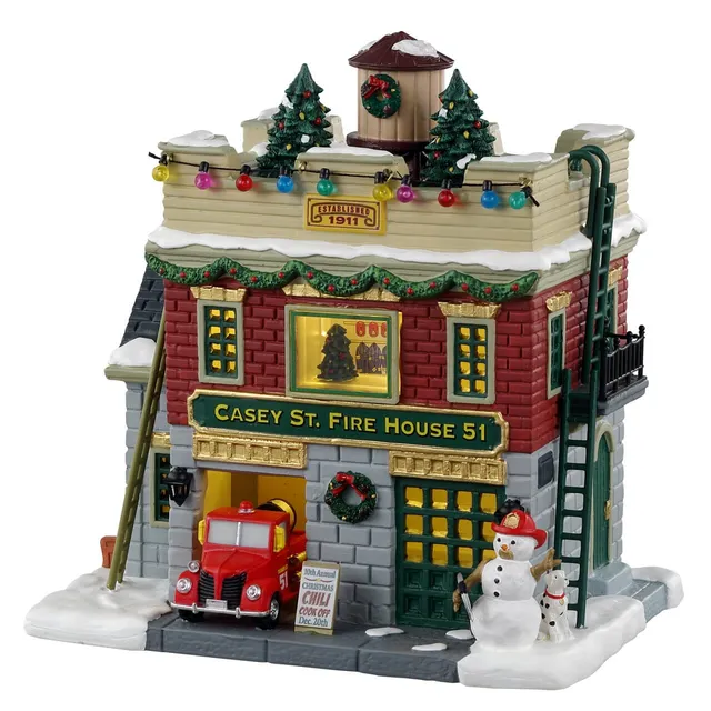lemax-casey-st-firehouse-51-caserne-lumineuse-jukebox-junction image 1