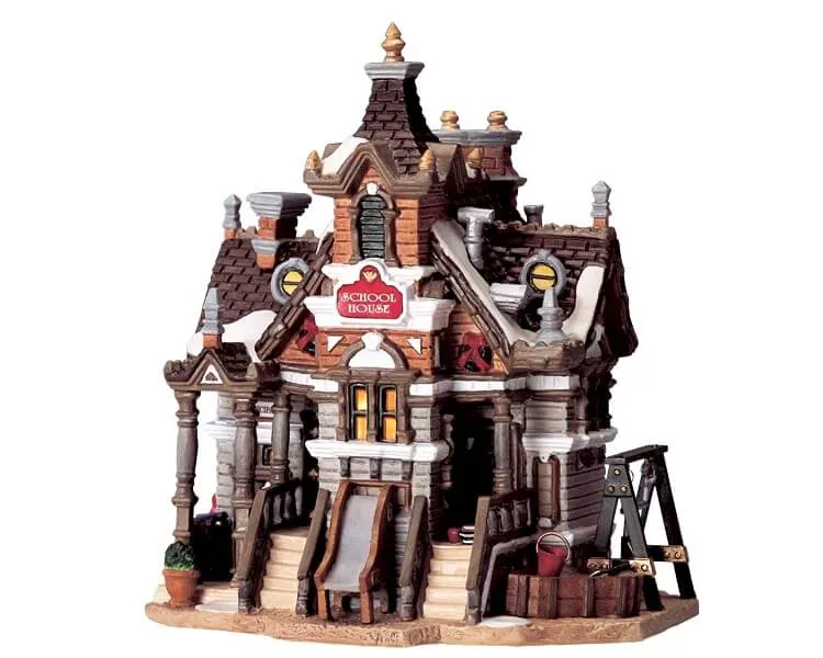 lemax-valley-school-house-maison-d-cole-de-village-miniature-lumineuse image 1