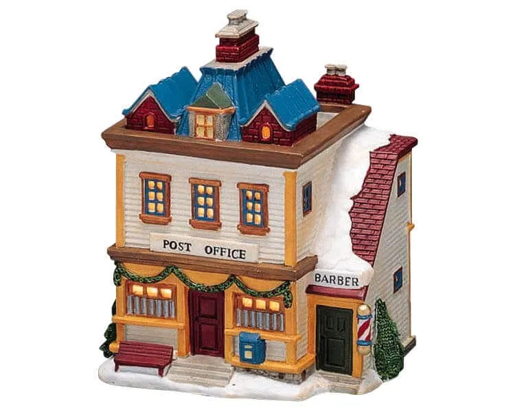 lemax-new-blue-top-post-office-b-timent-lumineux-poste-de-village-de-no-l image 1
