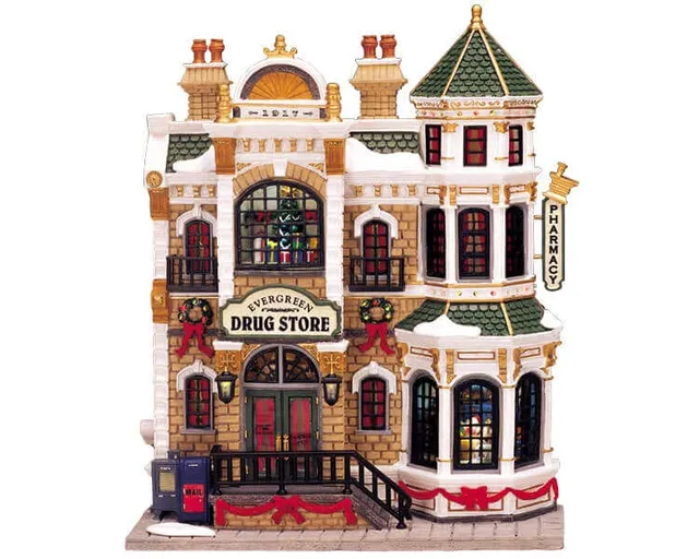 lemax-evergreen-drug-store-boutique-miniature-lumineuse image 1
