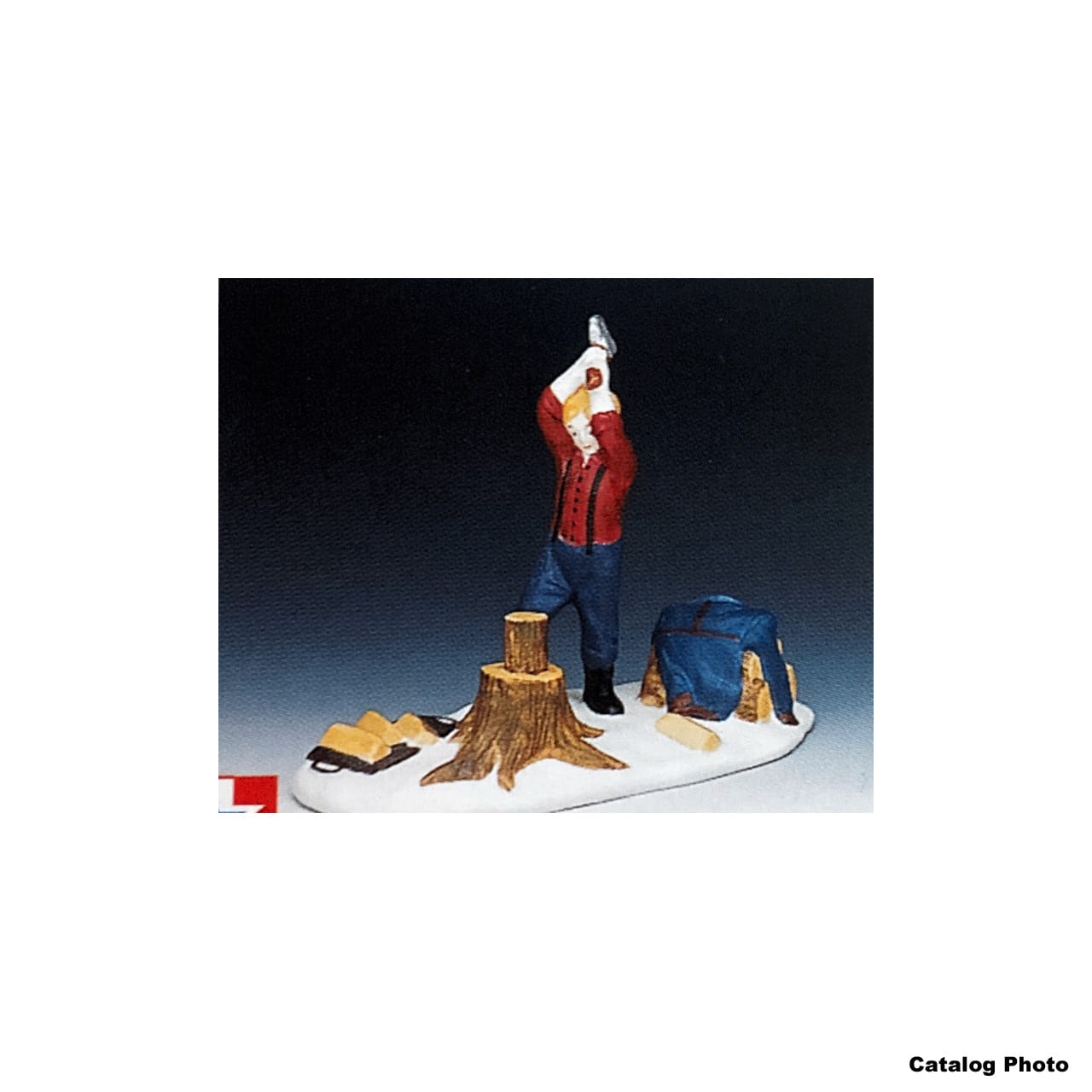lemax-cutting-firewood-figurine-b-cheron-village-de-no-l image 1