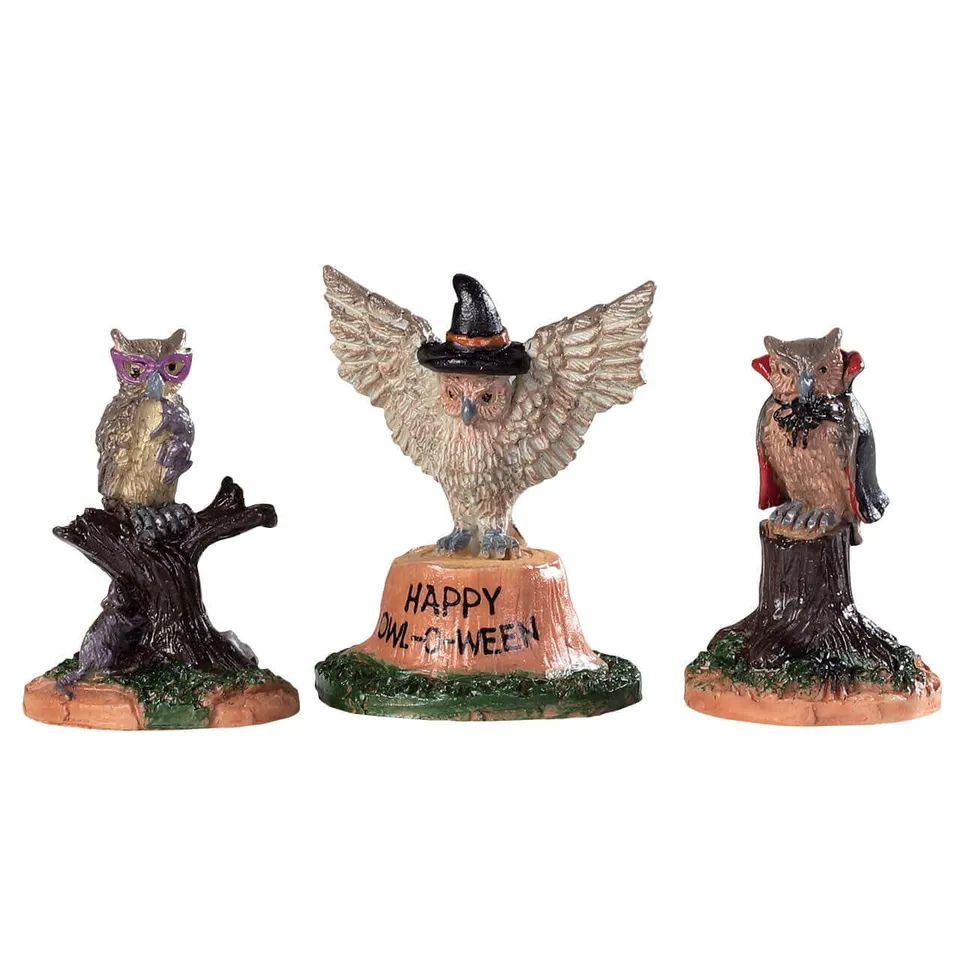 lemax-happy-owl-o-ween-figurine-halloween-spooky-town image 1