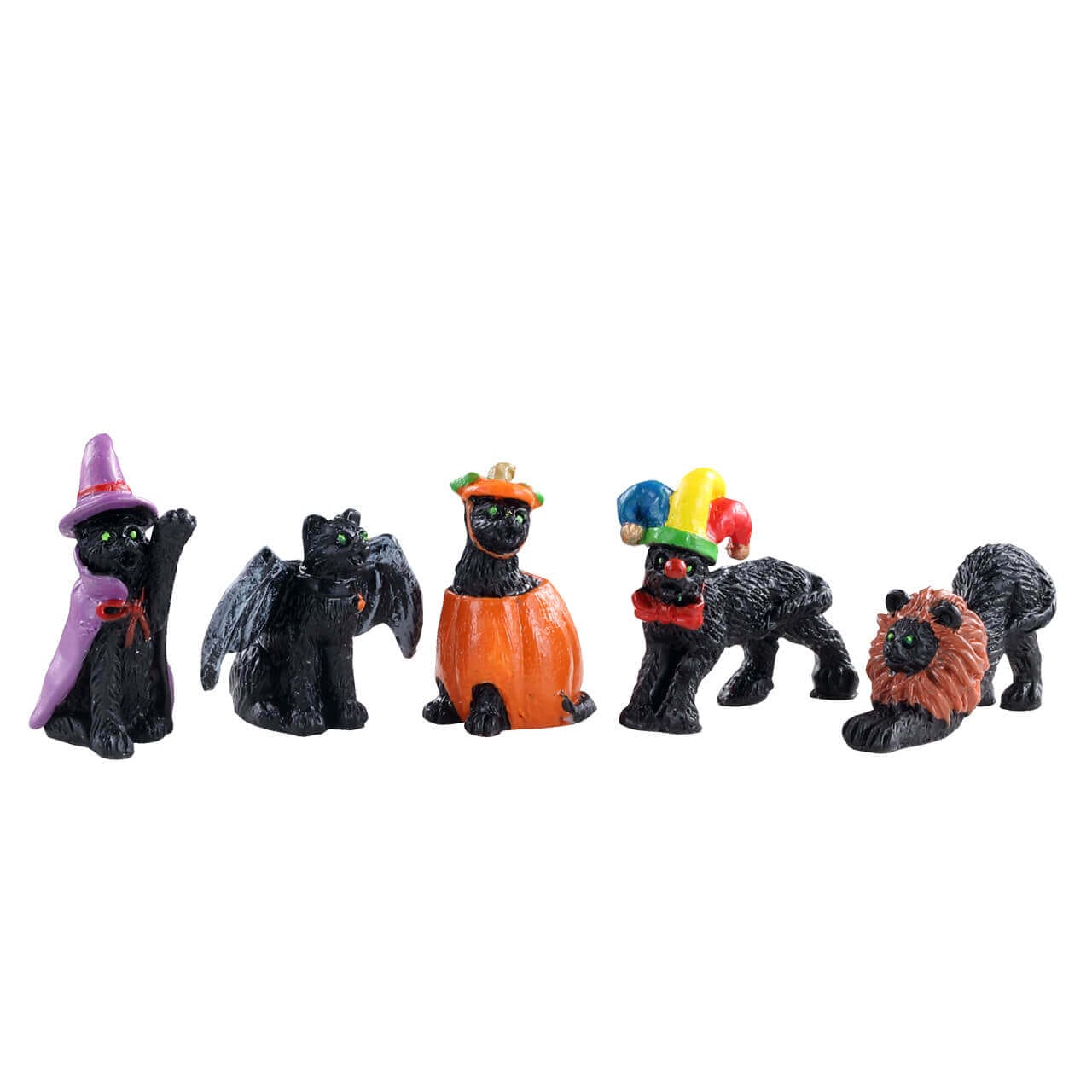 lemax-halloween-cats-lot-de-5-figurines-chats-noirs-spooky-town image 1