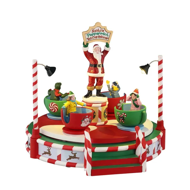 lemax-santa-s-peppermint-teacup-spinner-carnival-man-ge-tasses-de-no-l image 1
