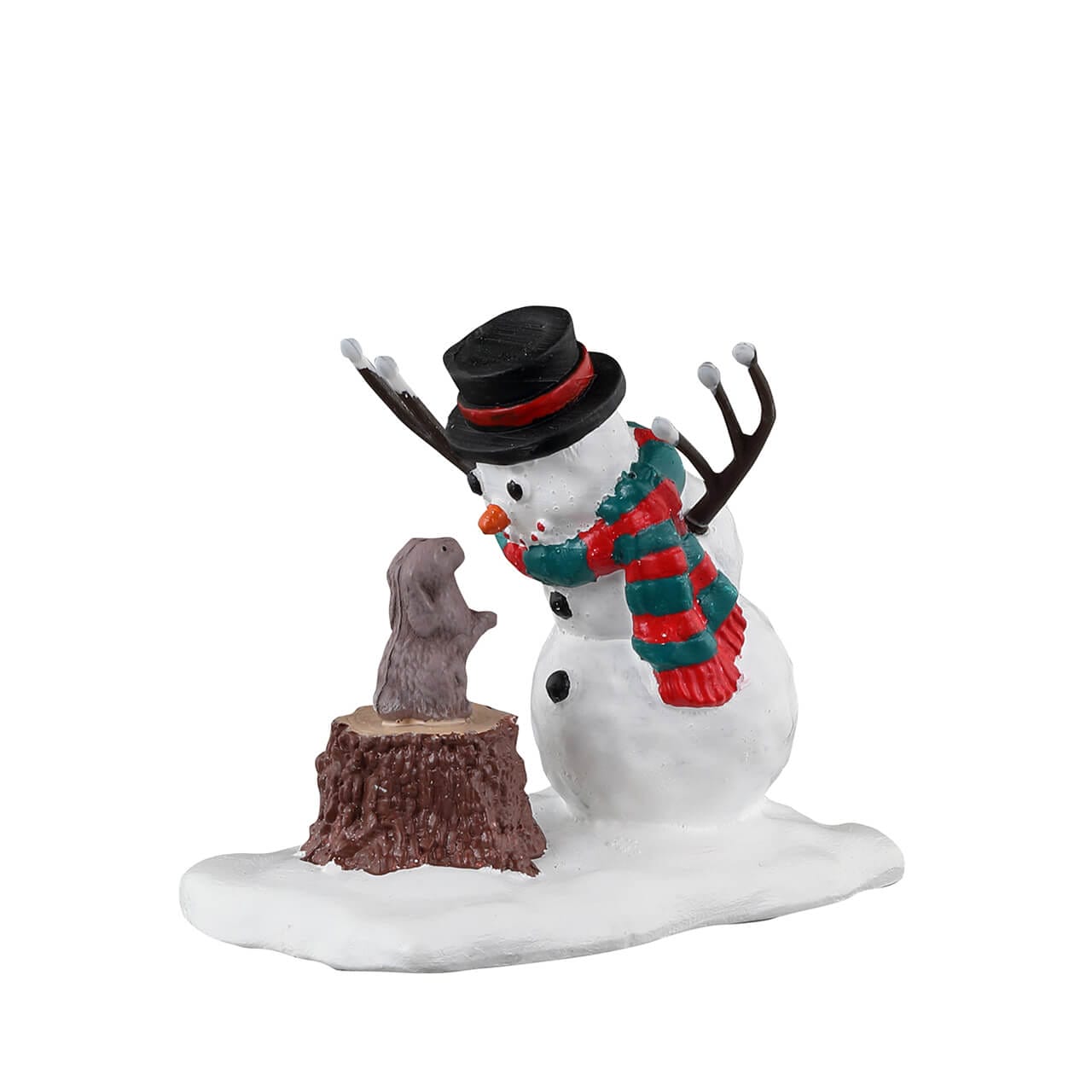 lemax-bunny-makes-a-friend-figurine-bonhomme-de-neige-et-lapin image 1