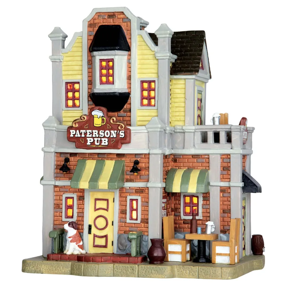 lemax-paterson-s-pub-b-timent-pub-irlandais-lumineux-pour-village-miniature image 1