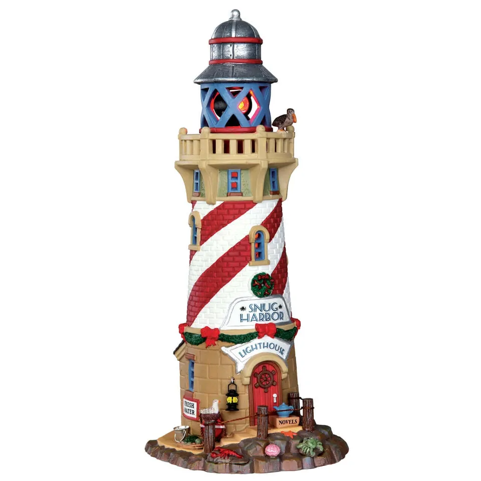 lemax-snug-harbor-lighthouse-phare-miniature-lumineux-balise-rotative image 1