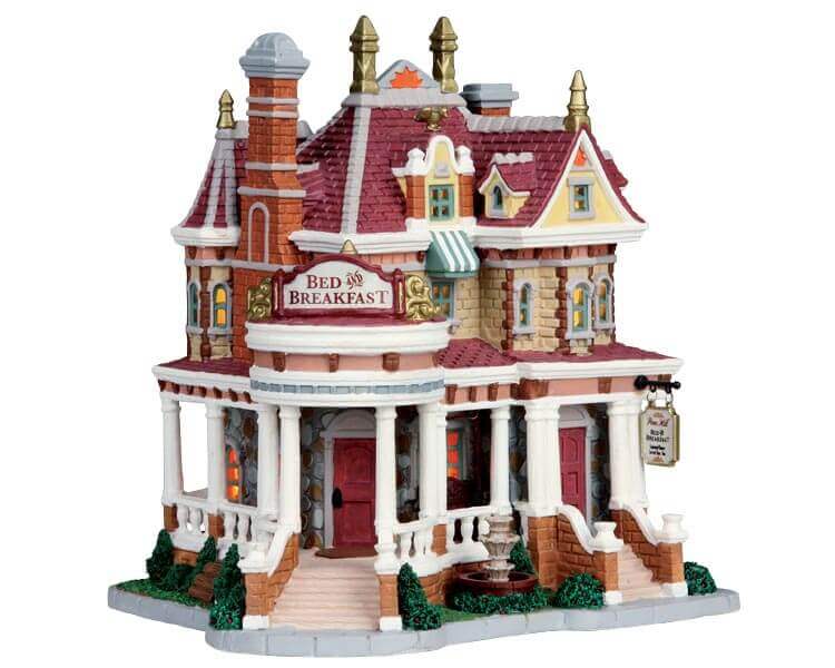 lemax-pine-hill-bed-breakfast-chalet-miniature-lumineux image 1