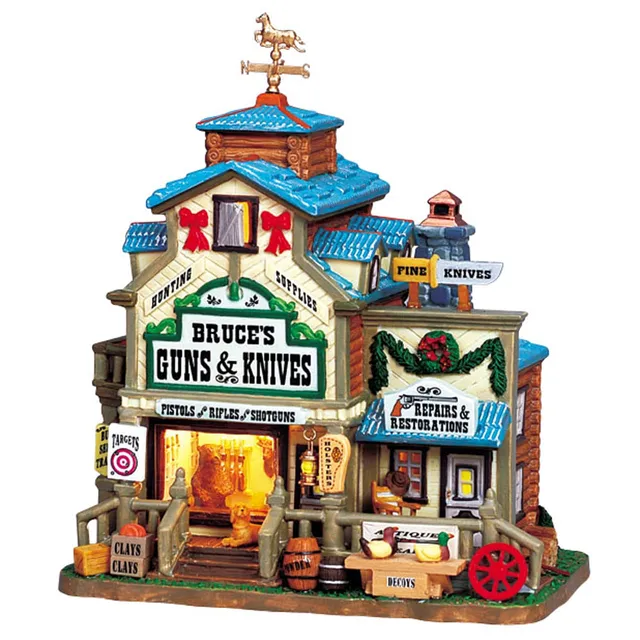 lemax-bruce-s-gun-and-knife-shop-maison-miniature-village image 1
