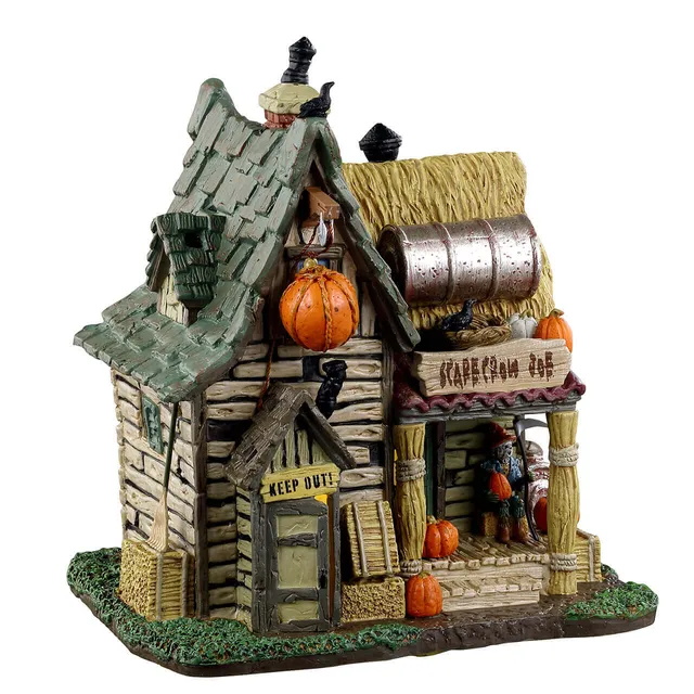 lemax-the-last-straw-house-of-the-scarecrow-maison-hant-e-lumineuse image 1