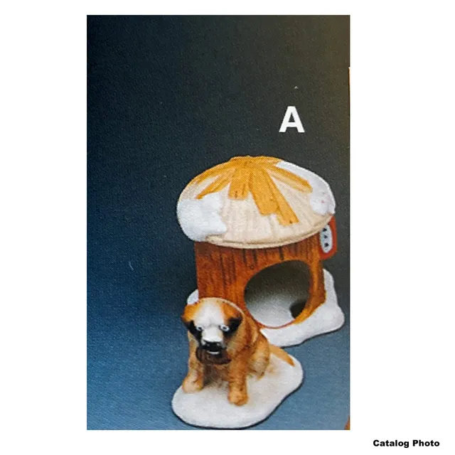 lemax-dog-house-and-st-bernard-figurine-niche-et-chien image 1