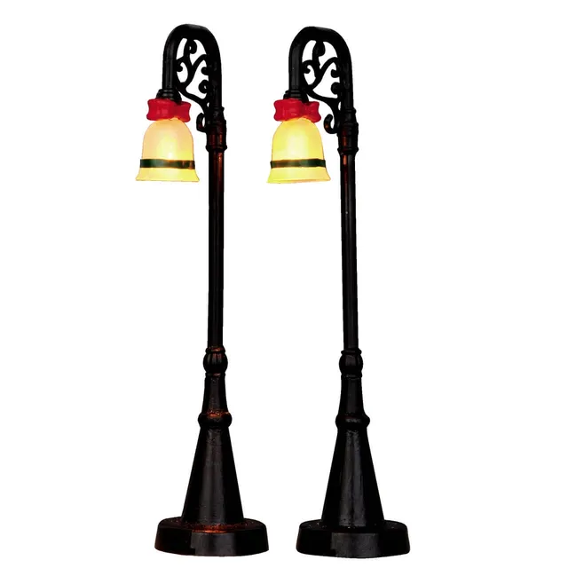 lemax-bell-ornament-lamp-post-lot-de-2-lampadaires-de-village-de-no-l image 1