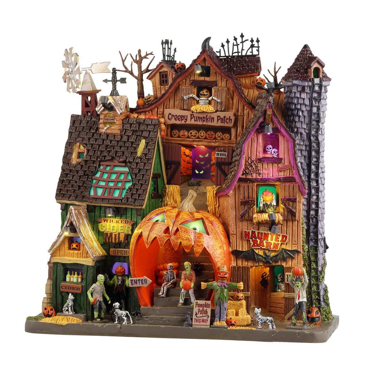 lemax-creepy-pumpkin-patch-d-cor-halloween-spooky-town-lumineux image 1