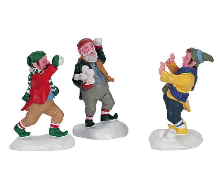 lemax-snowball-frenzy-figurine-bataille-de-boules-de-neige-no-l image 1