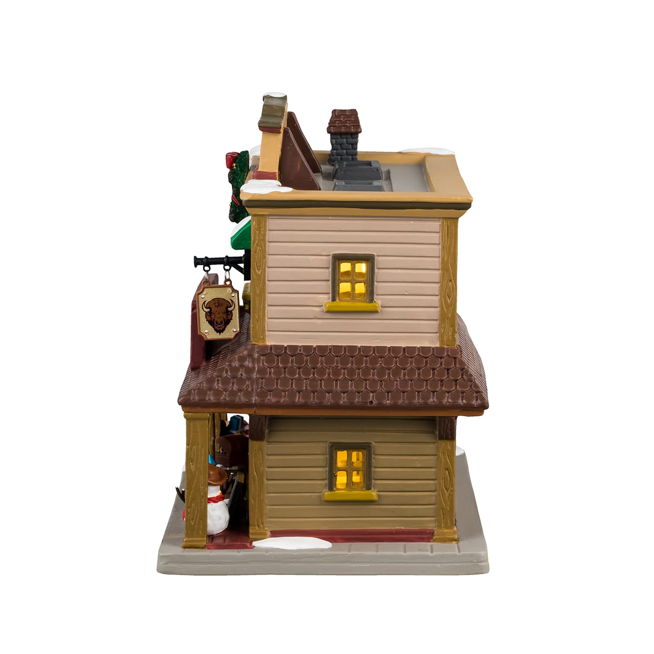lemax-vail-village-brown-buffalo-trading-post-b-timent-lumineux image 3