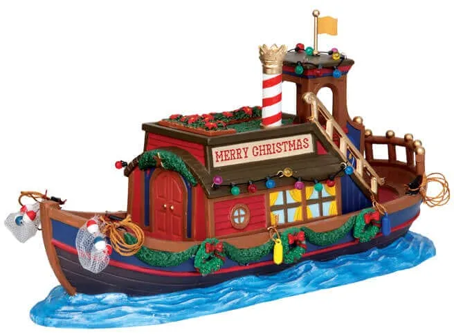 lemax-canal-houseboat-p-niche-miniature-de-village image 1