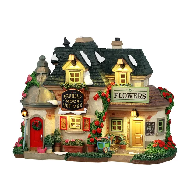 lemax-farnley-moor-cottage-maison-miniature-lumineuse-caddington image 1