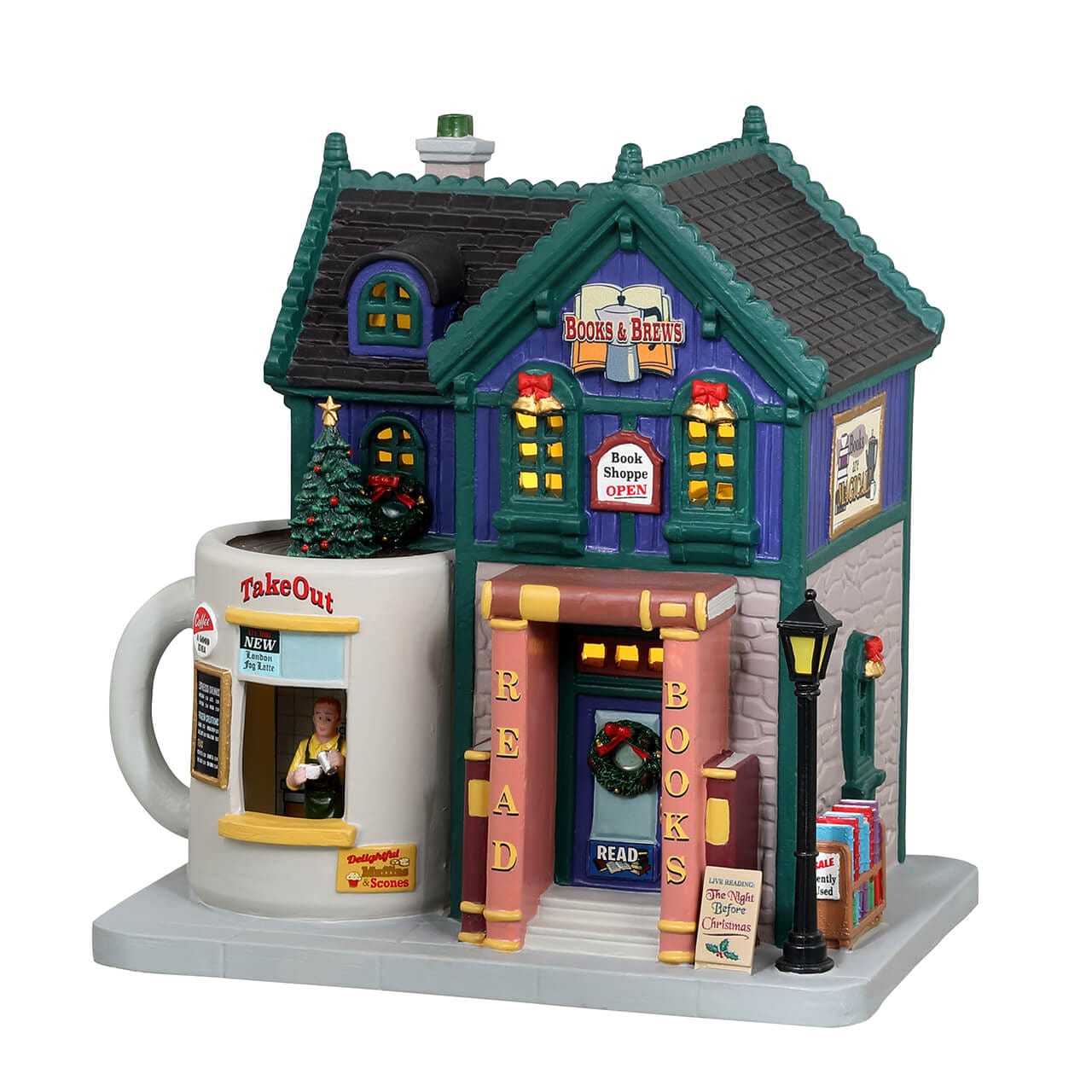lemax-books-and-brews-caf-b-timent-caddington-lumineux image 1