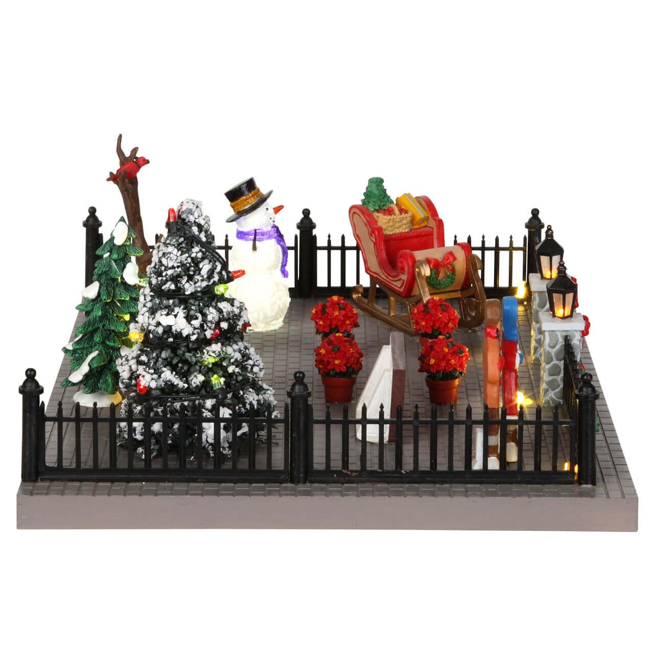 lemax-decorated-victorian-front-yard-d-cor-jardin-victorien-miniature image 2