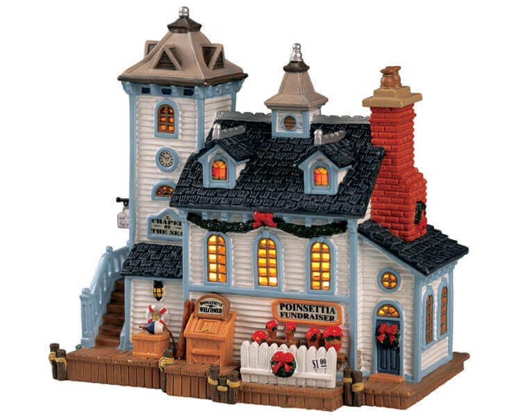 lemax-chapel-by-the-sea-chapelle-bord-de-mer-miniature-lumineuse image 1