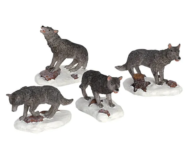 lemax-wolf-pack-meute-de-loups-figurines-village image 1