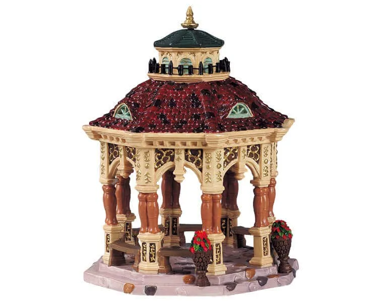 lemax-gilded-gazebo-kiosque-dor-village-de-no-l image 1