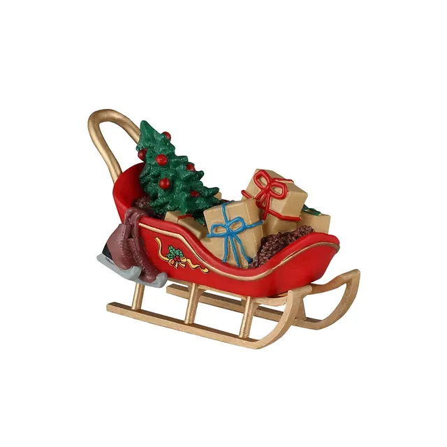 lemax-vintage-christmas-tra-neau-vintage-avec-sapin-et-cadeaux-village-de-no-l image 1