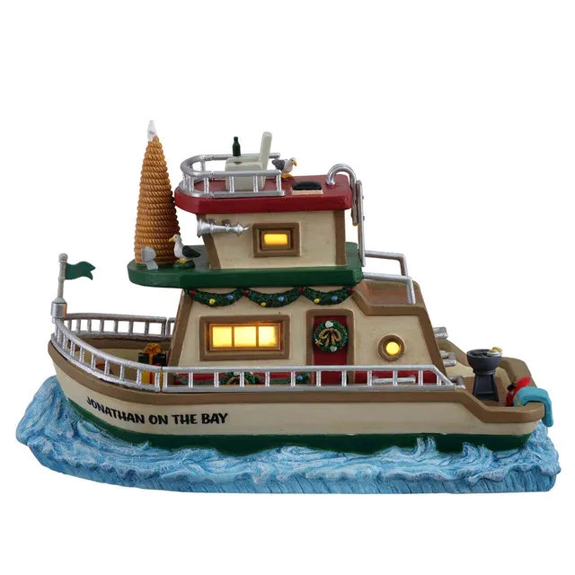 lemax-jonathan-s-houseboat-on-the-bay-p-niche-de-no-l-lumineuse image 1
