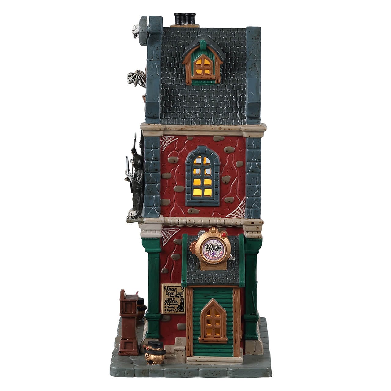 lemax-b-a-freyed-clocksmith-maison-horloger-spooky-town-lumineuse image 3