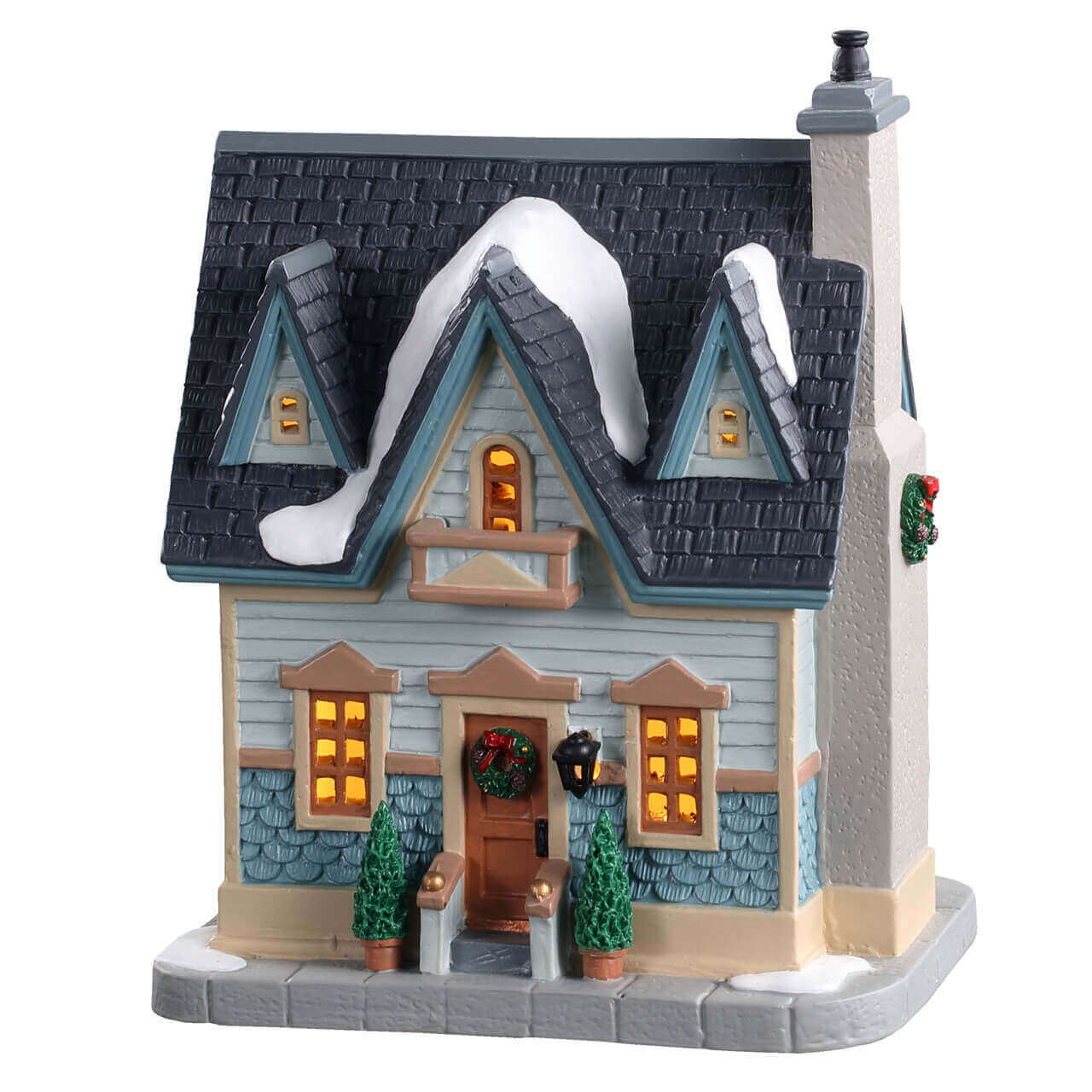 lemax-our-town-home-maison-bleue-miniature-lumineuse-caddington-village image 1