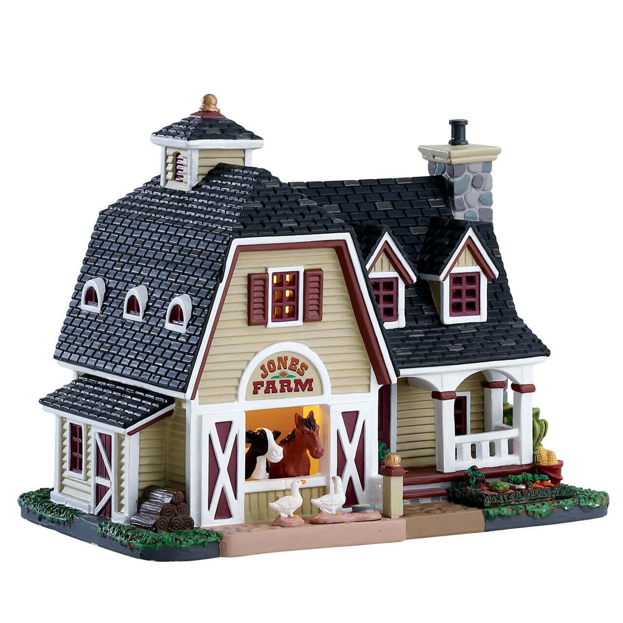 lemax-jones-farmhouse-ferme-lumineuse-village-miniature-de-no-l image 4