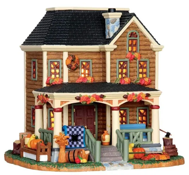 lemax-fall-residence-house-maison-d-automne-miniature-illumin-e image 1