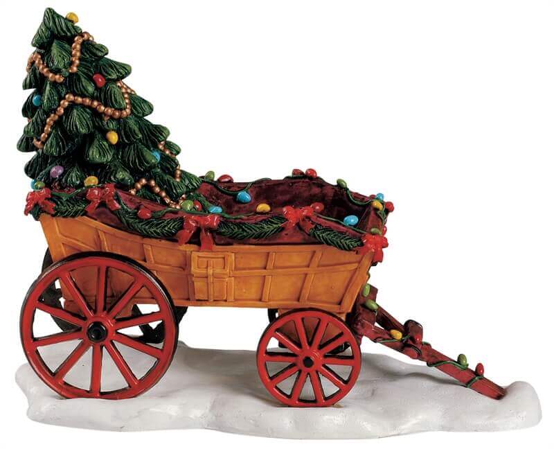 lemax-farm-wagon-charrette-de-ferme-miniature-de-no-l image 1