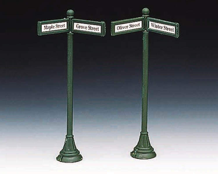 lemax-street-sign-with-labels-set-de-2-panneaux-village-no-l image 2