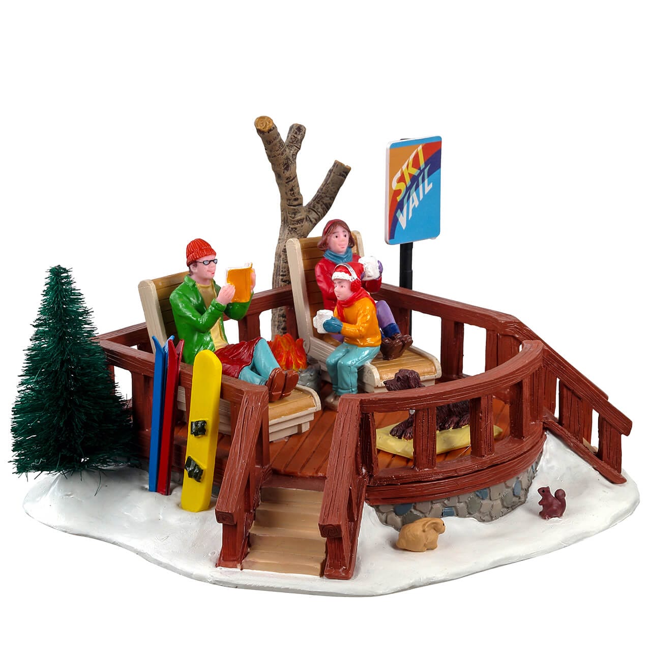lemax-sun-on-the-slopes-figurine-sc-ne-de-skieurs-village-de-no-l-vail-village image 5