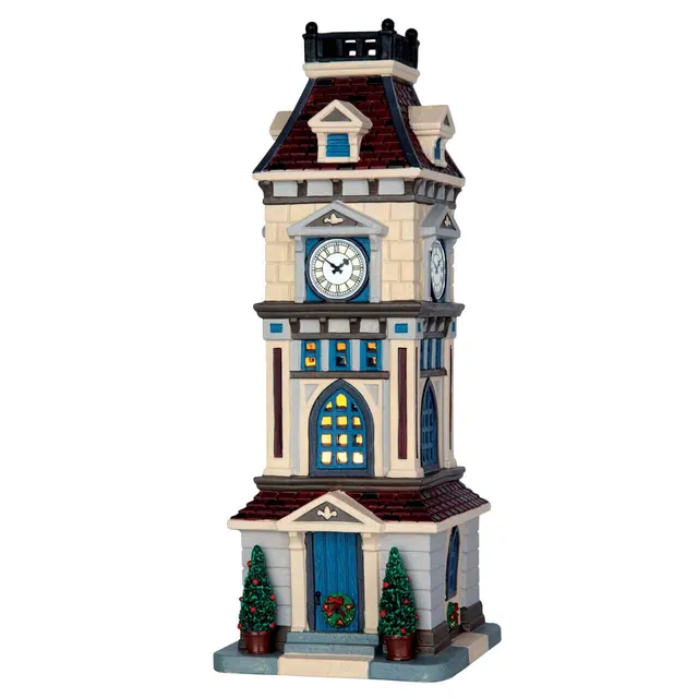 lemax-clock-tower-tour-d-horloge-village-miniature-lumineux image 1
