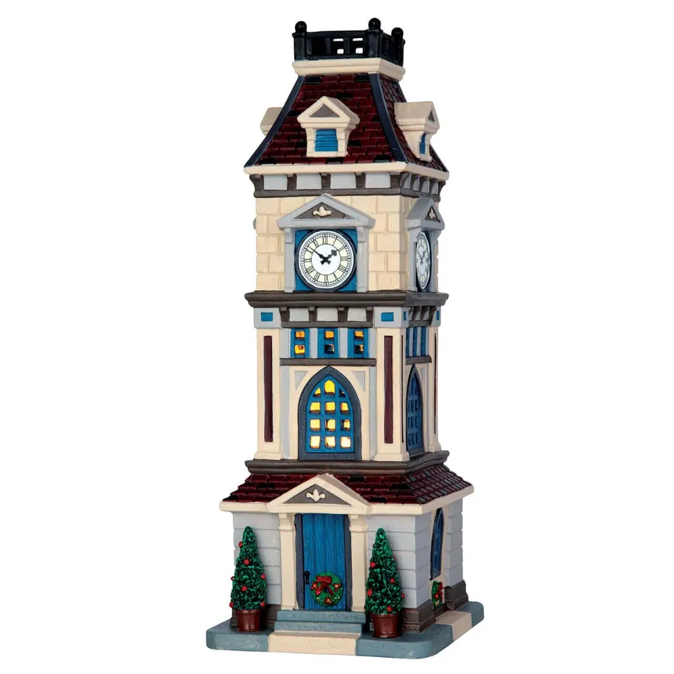 lemax-clock-tower-tour-d-horloge-village-miniature-lumineux image 1