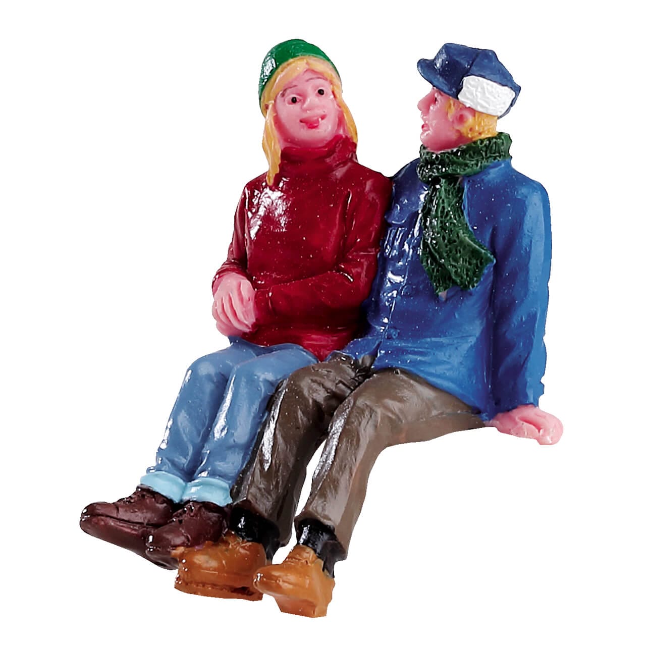 lemax-chatting-together-figurine-couple-assis-pour-banc-de-village-de-no-l image 1