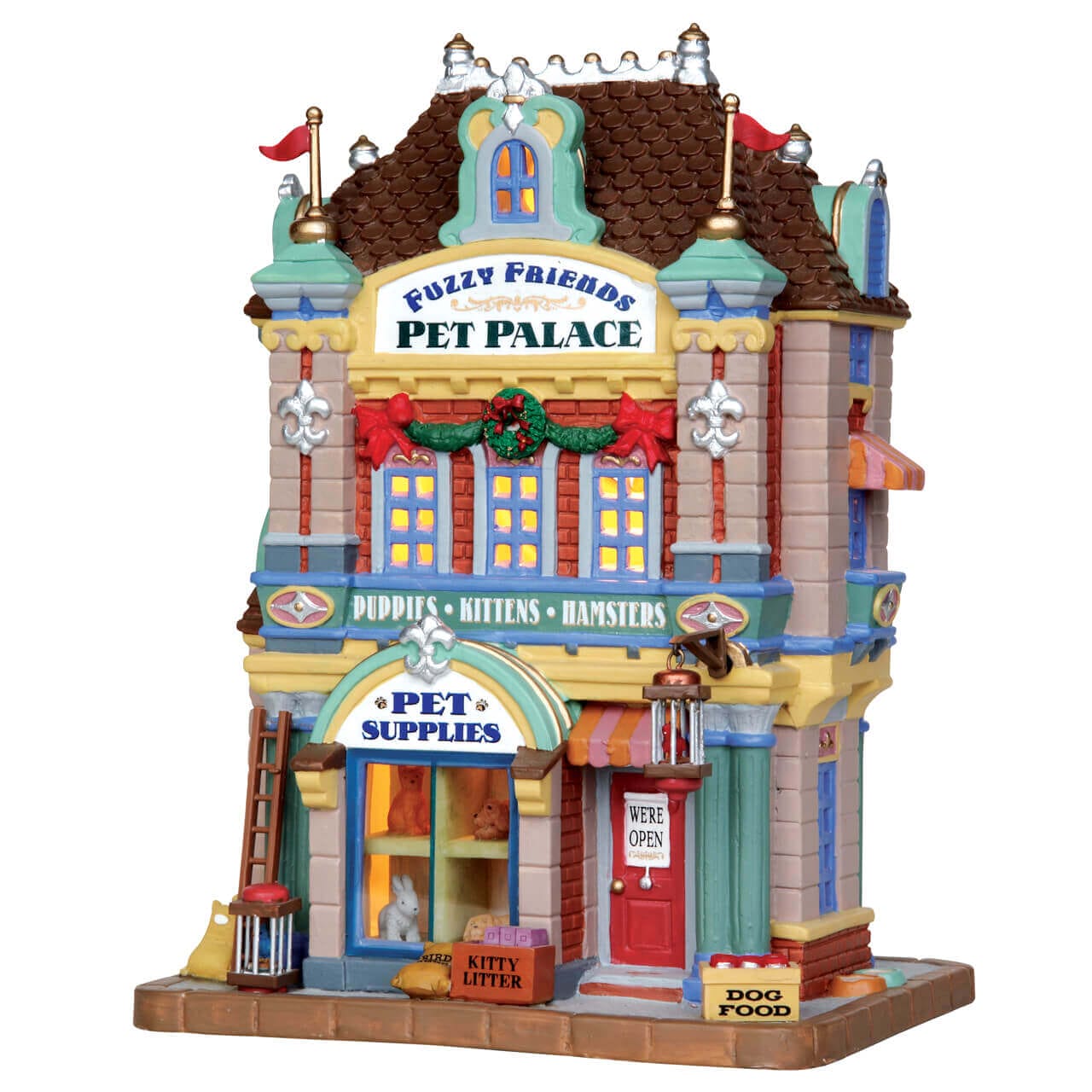 lemax-fuzzy-friends-pet-palace-animalerie-village-de-no-l image 1