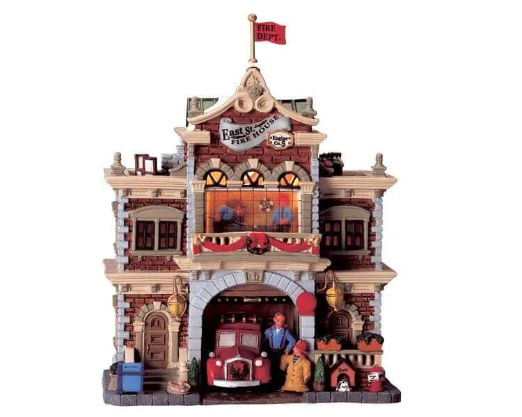 lemax-east-street-firehouse-b-timent-miniature-lumineux-pompiers-no-l image 1