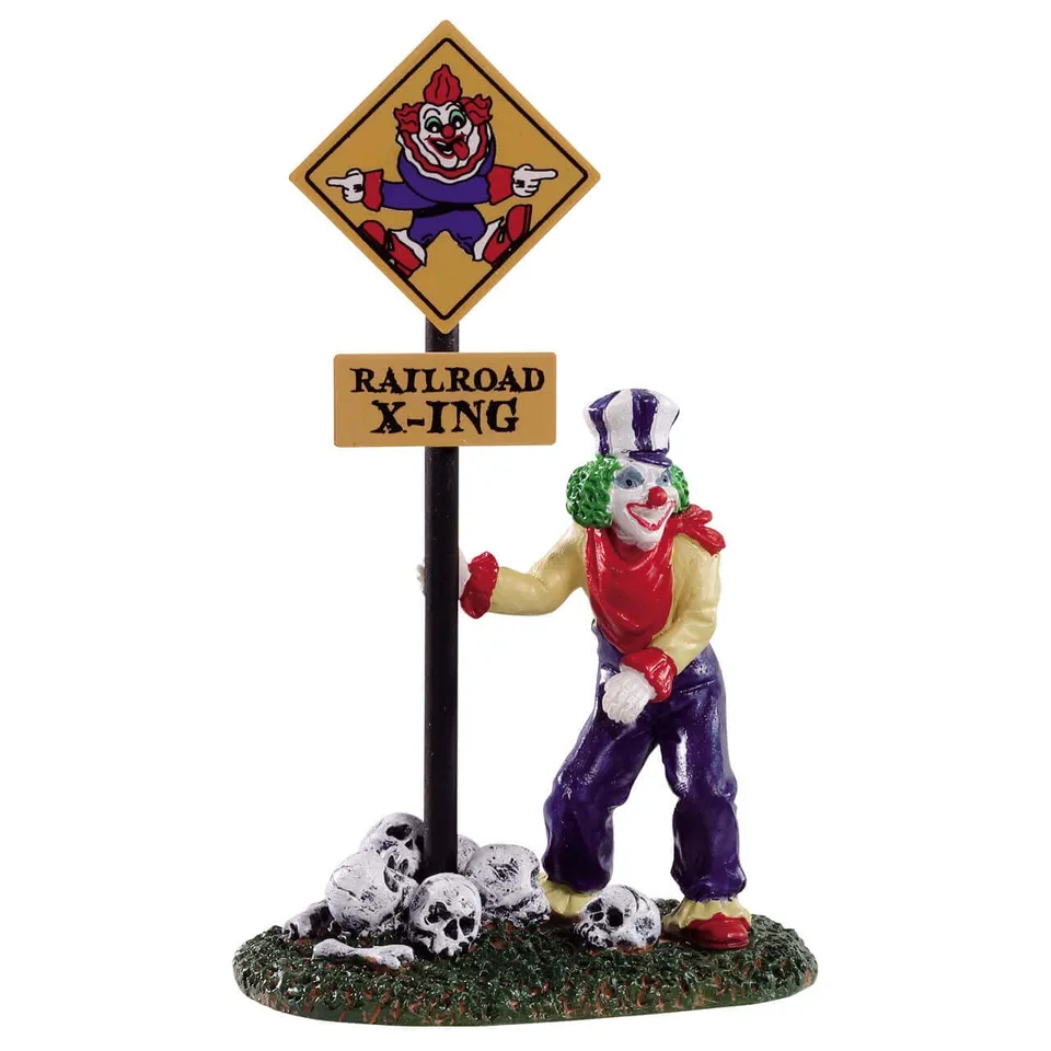 lemax-crazy-clown-conductor-figurine-clown-miniature-spooky-town image 1