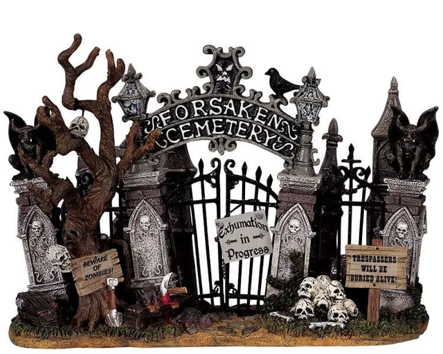 lemax-cemetery-gate-portail-cimeti-re-spooky-town-miniature image 1