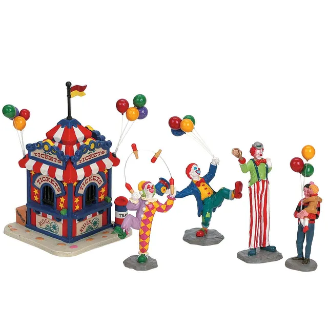 lemax-carnival-ticket-booth-with-figurines-set-of-5-guichet-de-f-te-foraine image 1