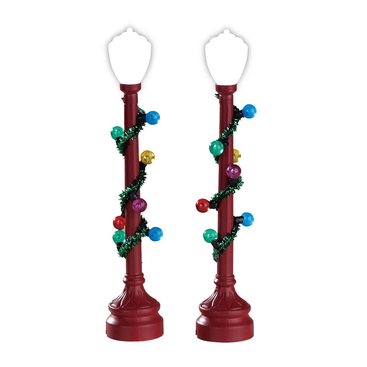 lemax-red-globe-street-lamp-lampadaire-miniature-village-de-no-l image 1