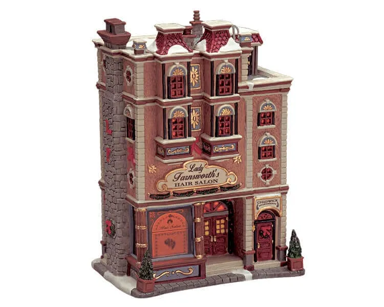 lemax-lady-farnsworth-s-hair-salon-b-timent-de-village-miniature-lumineux image 1
