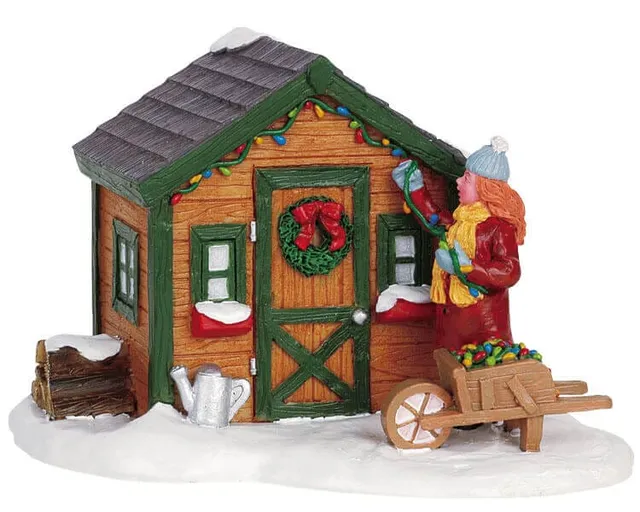 lemax-garden-shed-cabane-de-jardin-village-de-no-l-miniature image 1